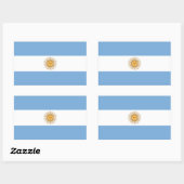 Sticker Rectangulaire Collier rectangle avec Drapeau de l'Argentine (Feuille)
