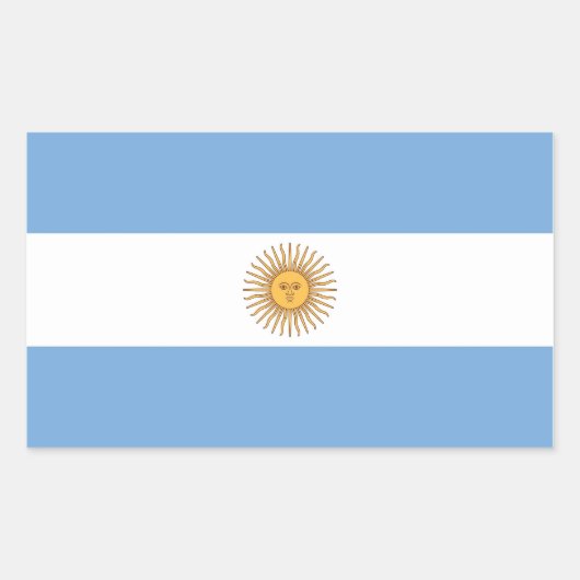 Sticker Rectangulaire Collier rectangle avec Drapeau de l'Argentine (Devant)