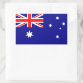 Sticker Rectangulaire Collier rectangle avec Drapeau de l'Australie (Sac)