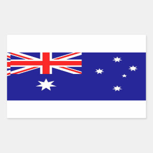 Sticker Rectangulaire Collier rectangle avec Drapeau de l'Australie