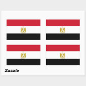 Sticker Rectangulaire Collier rectangle avec Drapeau de l'Egypte (Feuille)