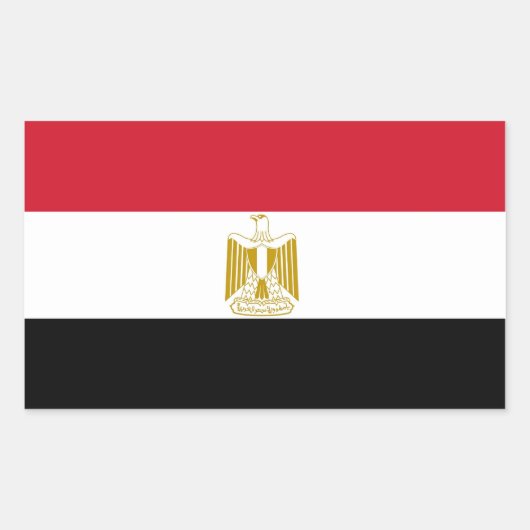 Sticker Rectangulaire Collier rectangle avec Drapeau de l'Egypte (Devant)
