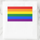 Sticker Rectangulaire Collier rectangle avec Drapeau de LGBT (Sac)