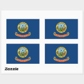 Sticker Rectangulaire Collier rectangle avec Drapeau de l'Idaho, U.S.A. (Feuille)
