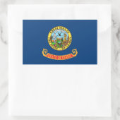 Sticker Rectangulaire Collier rectangle avec Drapeau de l'Idaho, U.S.A. (Sac)