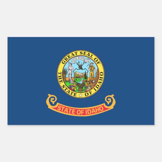 Sticker Rectangulaire Collier rectangle avec Drapeau de l'Idaho, U.S.A. (Devant)