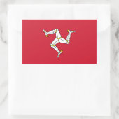 Sticker Rectangulaire Collier rectangle avec drapeau de l'île de Man, Ro (Sac)