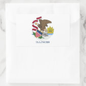 Sticker Rectangulaire Collier rectangle avec Drapeau de l'Illinois, État (Sac)