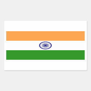 Sticker Rectangulaire Collier rectangle avec Drapeau de l'Inde