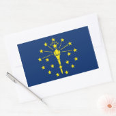 Sticker Rectangulaire Collier rectangle avec Drapeau de l'Indiana, États (Enveloppe)