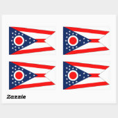 Sticker Rectangulaire Collier rectangle avec Drapeau de l'Ohio, États-Un (Feuille)
