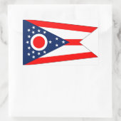Sticker Rectangulaire Collier rectangle avec Drapeau de l'Ohio, États-Un (Sac)