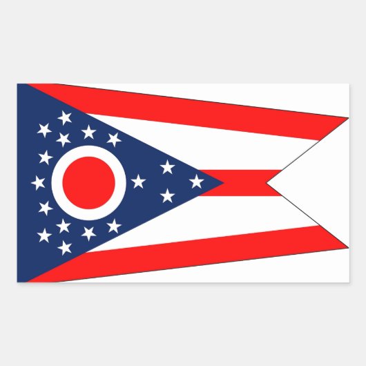Sticker Rectangulaire Collier rectangle avec Drapeau de l'Ohio, États-Un (Devant)