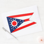 Sticker Rectangulaire Collier rectangle avec Drapeau de l'Ohio, États-Un (Enveloppe)