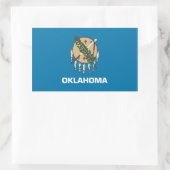 Sticker Rectangulaire Collier rectangle avec Drapeau de l'Oklahoma, État (Sac)
