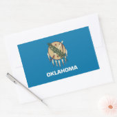 Sticker Rectangulaire Collier rectangle avec Drapeau de l'Oklahoma, État (Enveloppe)