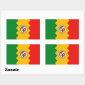 Sticker Rectangulaire Collier rectangle avec Drapeau de Los Angeles (Feuille)