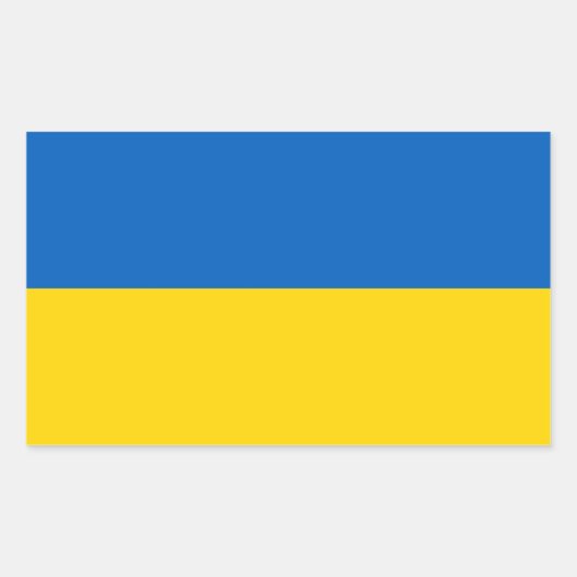 Sticker Rectangulaire Collier rectangle avec Drapeau de l'Ukraine (Devant)