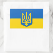 Sticker Rectangulaire Collier rectangle avec Drapeau de l'Ukraine (Sac)