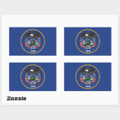 Sticker Rectangulaire Collier rectangle avec Drapeau de l'Utah (Feuille)