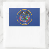 Sticker Rectangulaire Collier rectangle avec Drapeau de l'Utah (Sac)