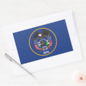 Sticker Rectangulaire Collier rectangle avec Drapeau de l'Utah (Enveloppe)