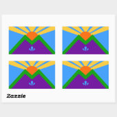 Sticker Rectangulaire Collier rectangle avec Drapeau de Manitou Springs (Feuille)