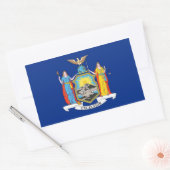 Sticker Rectangulaire Collier rectangle avec Drapeau de New York, États- (Enveloppe)