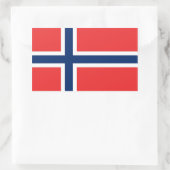 Sticker Rectangulaire Collier rectangle avec Drapeau de Norvège (Sac)
