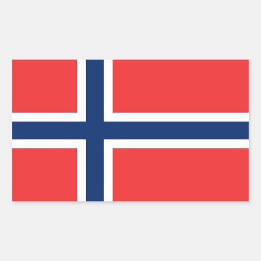 Sticker Rectangulaire Collier rectangle avec Drapeau de Norvège (Devant)