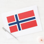 Sticker Rectangulaire Collier rectangle avec Drapeau de Norvège (Enveloppe)