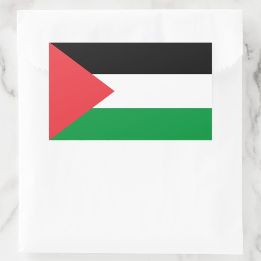Sticker Rectangulaire Collier rectangle avec Drapeau de Palestine (Sac)
