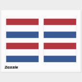 Sticker Rectangulaire Collier rectangle avec Drapeau de Pays-Bas (Feuille)