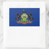 Sticker Rectangulaire Collier rectangle avec Drapeau de Pennsylvanie (Sac)