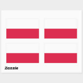 Sticker Rectangulaire Collier rectangle avec Drapeau de Pologne (Feuille)