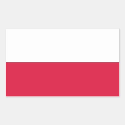 Sticker Rectangulaire Collier rectangle avec Drapeau de Pologne (Devant)