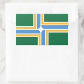 Sticker Rectangulaire Collier rectangle avec Drapeau de Portland, États- (Sac)