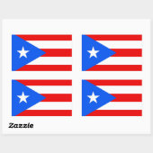 Sticker Rectangulaire Collier rectangle avec Drapeau de Porto Rico, État (Feuille)