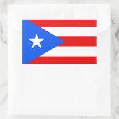 Sticker Rectangulaire Collier rectangle avec Drapeau de Porto Rico, État (Sac)