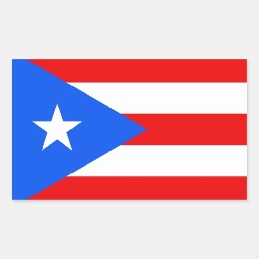 Sticker Rectangulaire Collier rectangle avec Drapeau de Porto Rico, État (Devant)