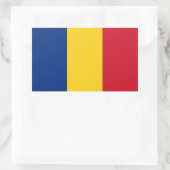 Sticker Rectangulaire Collier rectangle avec Drapeau de Roumanie (Sac)