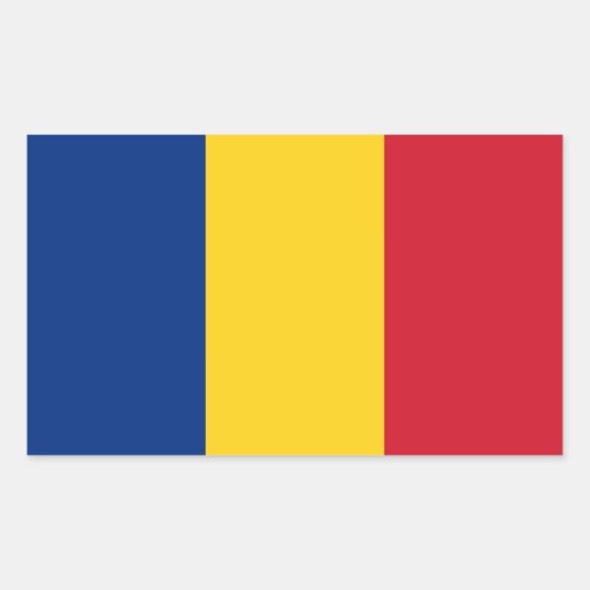 Sticker Rectangulaire Collier rectangle avec Drapeau de Roumanie (Devant)