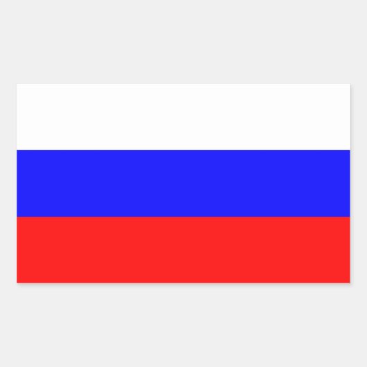 Sticker Rectangulaire Collier rectangle avec Drapeau de Russie (Devant)