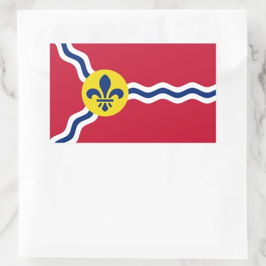 Sticker Rectangulaire Collier rectangle avec Drapeau de Saint-Louis, Mis (Sac)