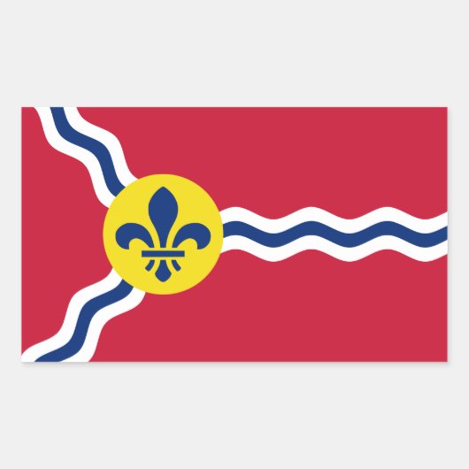 Sticker Rectangulaire Collier rectangle avec Drapeau de Saint-Louis, Mis (Devant)