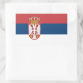 Sticker Rectangulaire Collier rectangle avec Drapeau de Serbie (Sac)