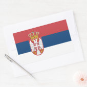 Sticker Rectangulaire Collier rectangle avec Drapeau de Serbie (Enveloppe)