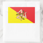 Sticker Rectangulaire Collier rectangle avec Drapeau de Sicile, Italie (Sac)