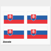 Sticker Rectangulaire Collier rectangle avec Drapeau de Slovaquie (Feuille)