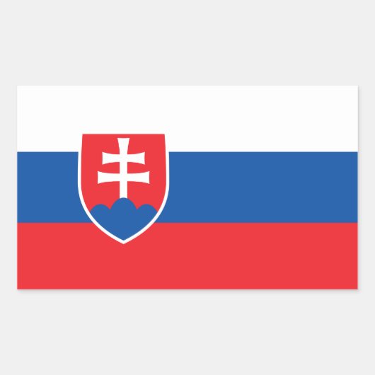 Sticker Rectangulaire Collier rectangle avec Drapeau de Slovaquie (Devant)